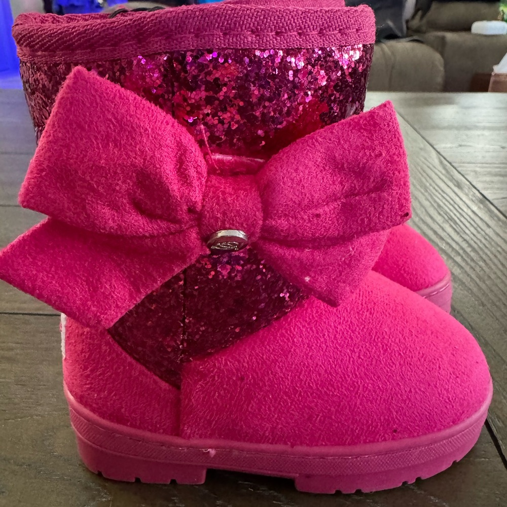 bebe Fuchsia Glitter Kids Boots